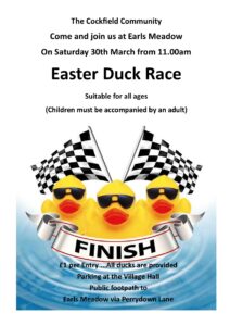 Easter Duck Race - Saturday 30th March from 11.00am @ Earls Meadow